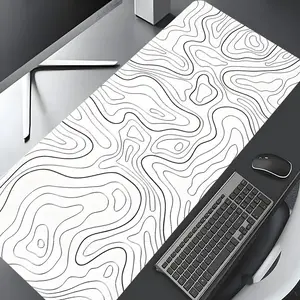 Topographic Line Pattern Mouse Pad, Rectangle Gaming Mouse Pad, Non-slip Rubber Pad, Multi-size Mousepad Suitable for Laptop, Desktop Computer Games, Desktop Accessory, Office Desk Accessories