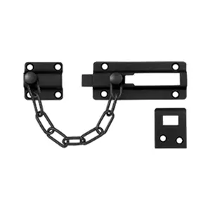 Deltana  Door Guard Chain - Doorbolt- Black - Solid Brass, Weatherproof, Partial Open