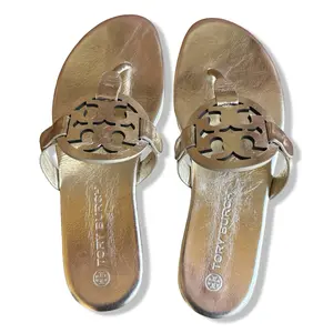 Pre-Owned Tory Burch Women's Miller Soft Sandals, Spark Gold, 7 Medium US - B09V7YZRR3