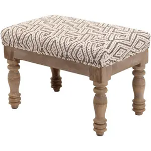 Innisswell Ottoman, Ivory/Charcoal