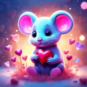 Mouse Design DIY Diamond Arts Colorful Painting Kit without Frame, 1 Set DIY 5D Diamond Arts Colorful Painting Kit, Wall Art Decor for Home