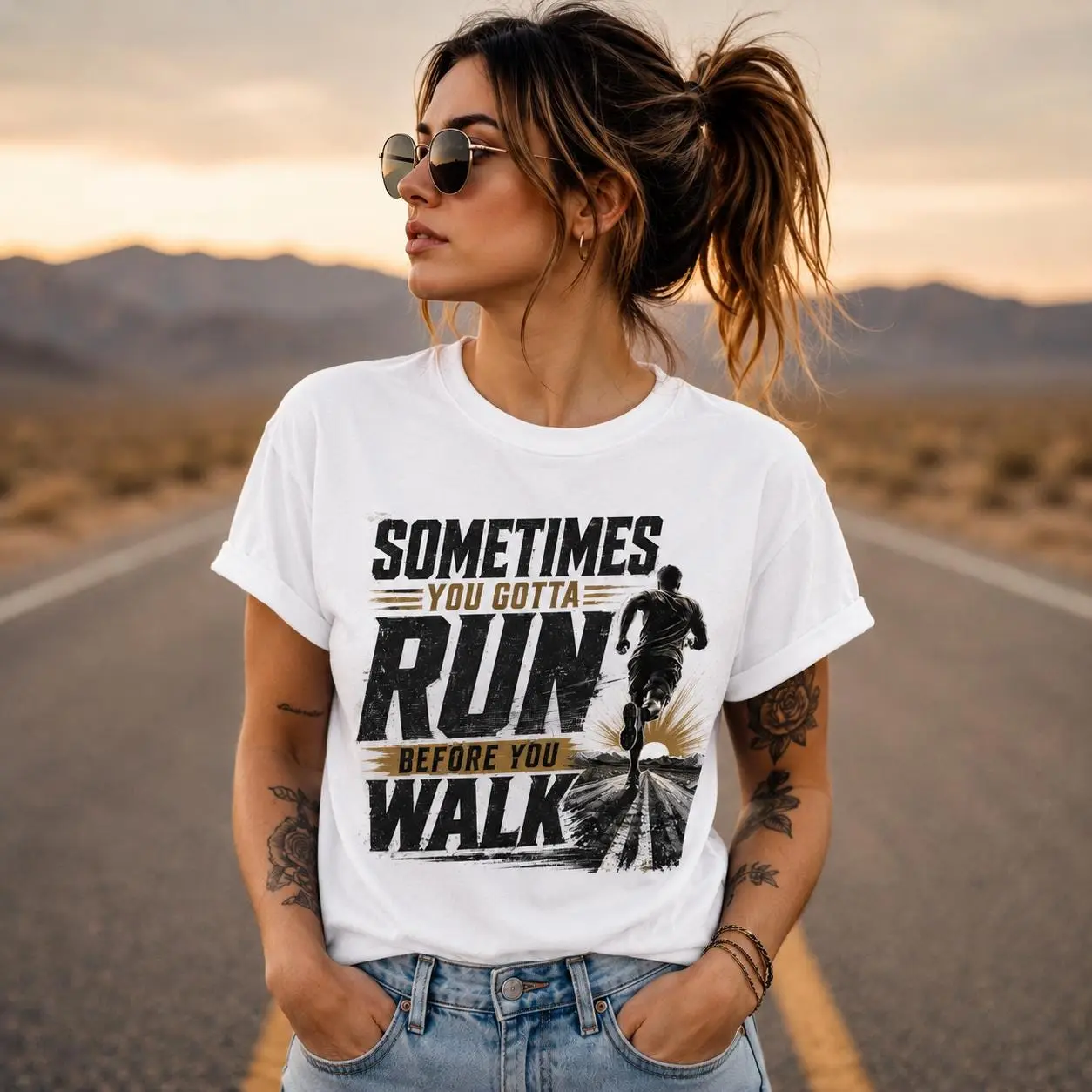Sometimes You Gotta Run Before You Walk Shirt, Motivational Running T-Shirt, Inspirational Tee, Fitness Gift, Marathon Runner Shirt, Gym Tee