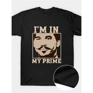 [220g Premium Vintage Print T-Shirt] Doc Holiday -I'M In My Prime.- Tombstone -Movie Vintage Print T-Shirt For Men And Boys - Premium Quality, Casual, Short Sleeve, Crew Neck, Comfortable, Classic Fit, Gifts - Summer Casual Street Wear Essential - 220g