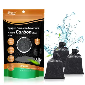 hygger Aquarium Activated Carbon, Premium Natural Coconut Shell Activated Charcoal for Freshwater and Saltwater, Fish Tank Filter Media, Water Purification Carbon (10.5 oz with Fine Mesh Bag)