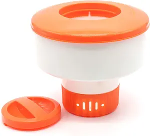 Pool Chlorine Floater, 7" Diameter Floatation Device can accommodate 3" Tablet Chemical Dispenser, Applicable to Swimming Pools, spas, hot tubs (Foldable)