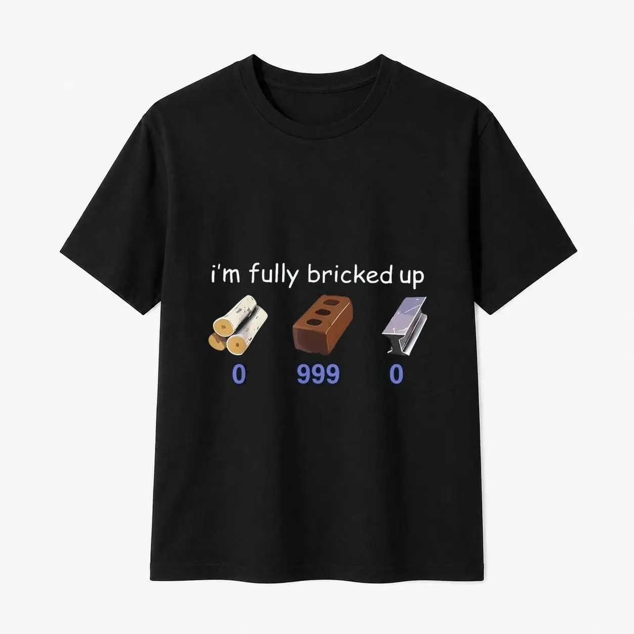 100% Cotton Sporty Sports Top for Men, Youth-Fit Highly Humorous Quote Tee Featuring "I'm Fully Bricked Up" in 0999 Style, Sporty Sports Tops