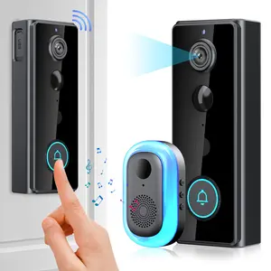 Wireless Video Doorbell,Battery-Powered Door Bell with 2K HD Security Camera,180° Head-to-Toe View,Two-Way Audio,Motion Detection and Instant Alerts,Night Vision