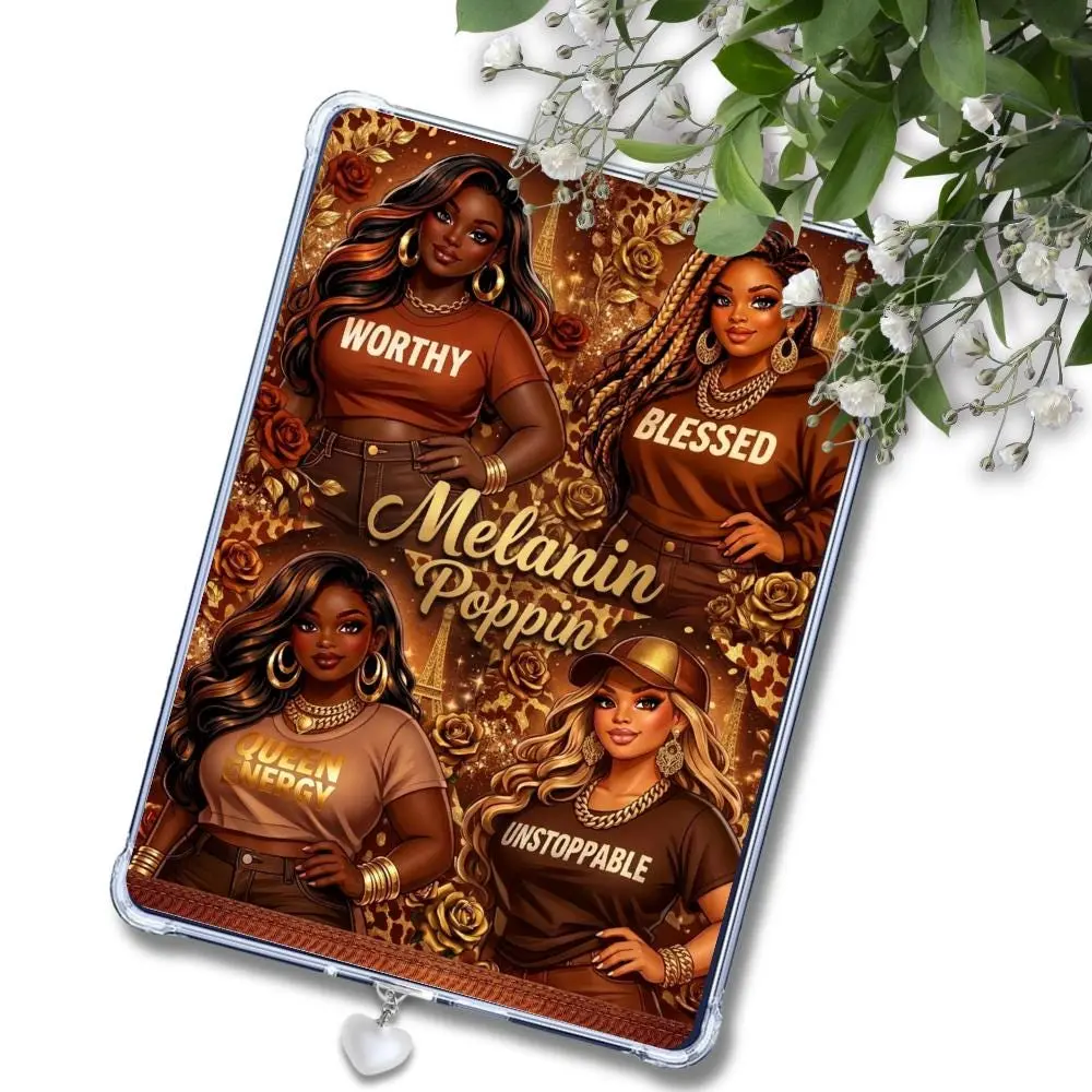 Melanin Poppin Girls Kindle Insert: Autumn Bookish eReader Decor