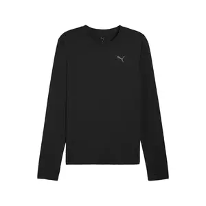 PUMA Mens Cloudspun Ultra Soft Crew Neck Long Sleeve Athletic Casual Tops Casual - Black