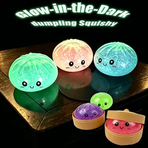 Expressive Big Dumpling Glow‑in‑the‑Dark Squishy - Blind Box, Mysecret Bun Fidget Toy, Soft TPR Material, Stress Relief, Unboxing Surprise, Random Style per Pack.Valentine's Day and Easter gifts, suitable for children to exchange gifts