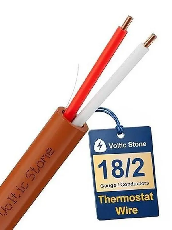 18/2 Thermostat Doorbell HVAC Wire, True Gauge 18 AWG 2 Conductor Solid Copper Control Cable, ETL Listed CL3R/CMR Riser Rated Flame-Retardant, RoHs, for 0-30V Low Voltage Systems - 100FT