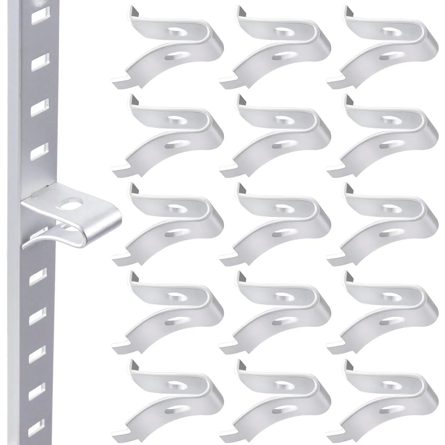 40 count Cabinet Shelf Clips, Metal Adjustable Shelf Bracket Clips, Shelf Pegs, Shelf Support Pins, Pilaster Shelf Support Clip for Metal Shelving -
