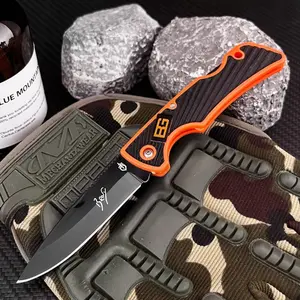 New Pocket Outdoor Folding Knife 7Cr13Mov Blade Rubber Handle Portable Outdoor Survival Knife Camping EDC Multipurpose Knife Stainless Steel Knives