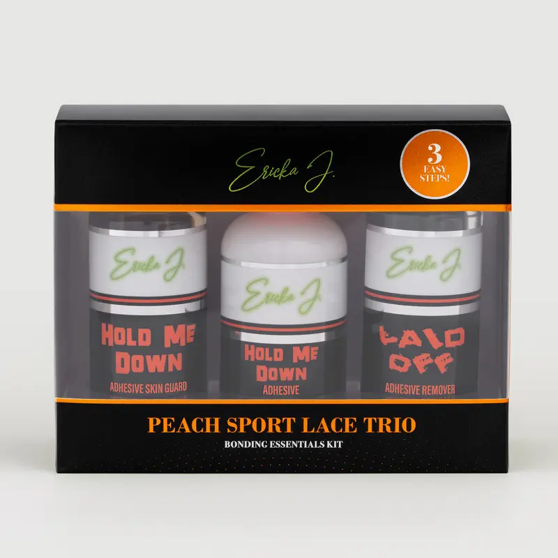 Peach SPORT Lace Trio Kit, Skin Guard + Strong Hold Wig Adhesive + Gentle Adhesive Remover Set , Waterproof Sweat Resistant Lace System with Free Spatula, 3 Piece Kit, 2.1 fl oz / 60 g Each