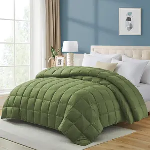 (R)Lightweight Down  Comforter, Thin Down Fiber Bedding All Season Full/ Size Soft Cotton Cover Ultra Lightweight Down Fiber Duvet Insert (108" x 88")