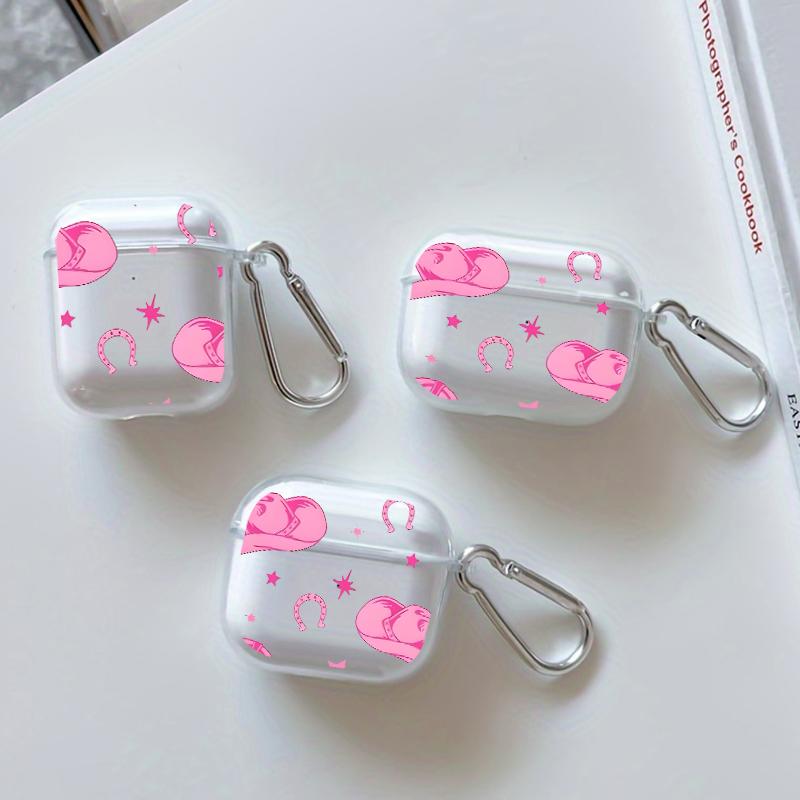 Pink Cowboy Dream Pattern TPU Soft Protective Case for Apple AirPods 4/3/2/1/Pro/Pro2 Transparent Earphone Cover with Keychain Attachment Pink Cowboy Dream Pattern TPU Soft Protective Case for Apple AirPods 4/3/2/1/Pro/Pro2 Transparent Earphone Cover with Keychain Attachment