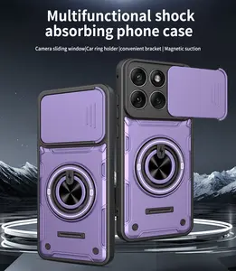 Heavy Duty Polycarbonate Cellphone Case - Impact Protection, 360° Rotating Kickstand, Slide Camera Privacy Cover, Built-in MagSafe Magnet, 100+ Angle Adjustment Handheld Devices Accessory for MOTO EDGE/G series(Black/Blue/Red/Purple/Orange)EDGE 70 FUSION