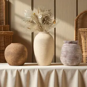 Unique Creative French Country Style Ceramic Jar Flower Vase, Vintage Vases, Decorative Bottle for Home Decoration, Indoor Desktop Ornament