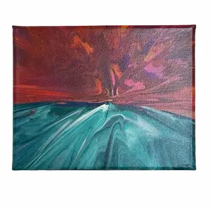 Horizon Split Original 8x10 Abstract Art Canvas for Home Decor