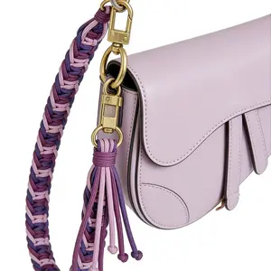 Oblique span shoulder strap hand-woven keychain camera lanyard replacement bag strap bag chain accessories lanyard strap