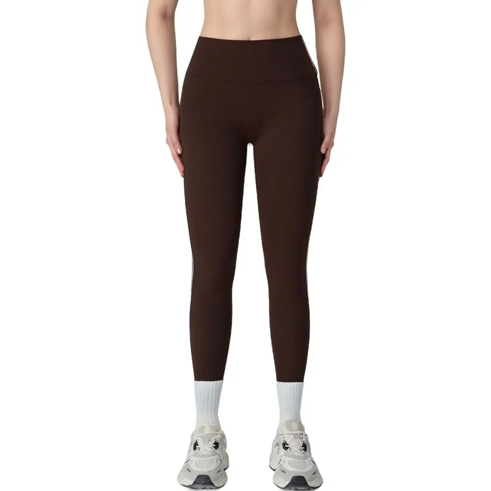 Anna-Kaci Active Women's Contoured Seam Activewear Leggings with Stretch Fit and Full Length - Medium Brown
