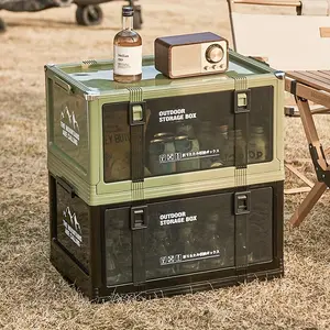 Foldable Camping Car Trunk Storage Box, Multi-Layer Thickened Storage Bin with Lid, Durable Plastic Portable Design, Outdoor Picnic, Travel, Car Organization
