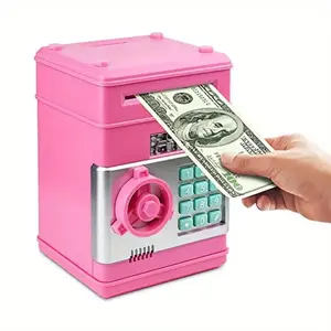 Auto-rolling Money Password Safe Mini Creative Painted ATM Piggy Bank Children's Electronic Piggy Bank Pretend Play Toy