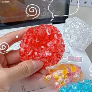 Popping Bubble Squishy Stress Ball, 3Pack Random Colors, Crunchy Bead Squeeze , Sensory Relief Ball, Pop Pop Bubble Ball for Anxiety Relief, Stress Relief Fidget, Fun , Birthday Gift, Stress Relief Gadgets, Sensory Stress Balls