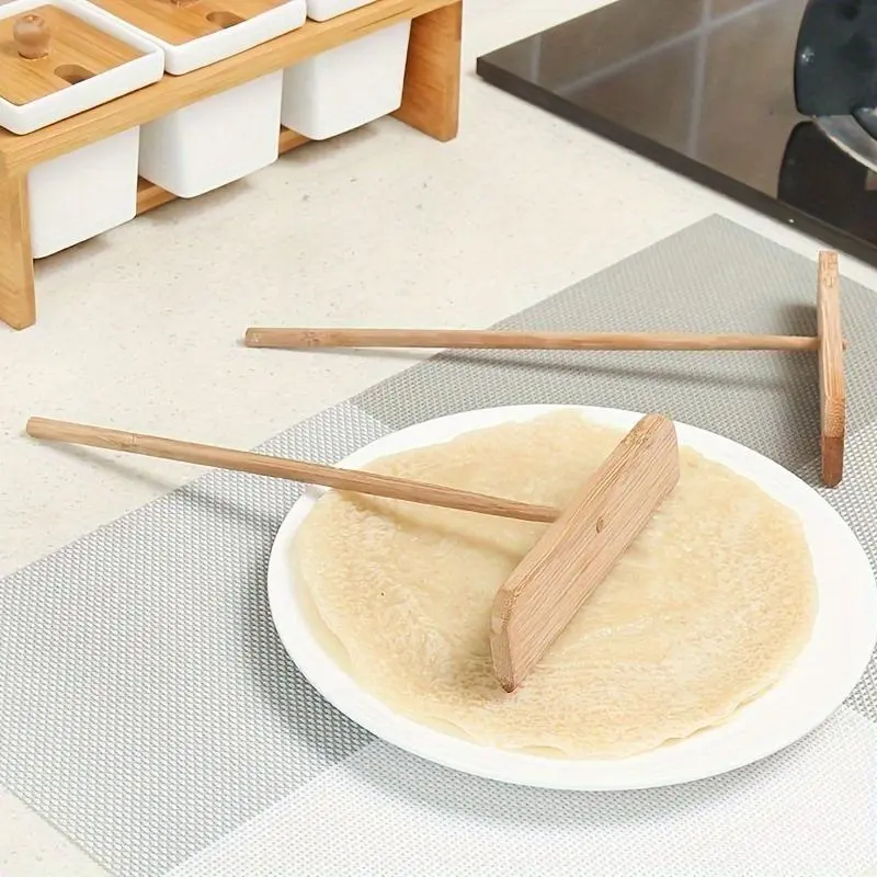 1pc Pancake rake Bamboo dragonfly scraper Pancake tool Pancake push shovel bamboo rake Kitchen baking supplies Small tools