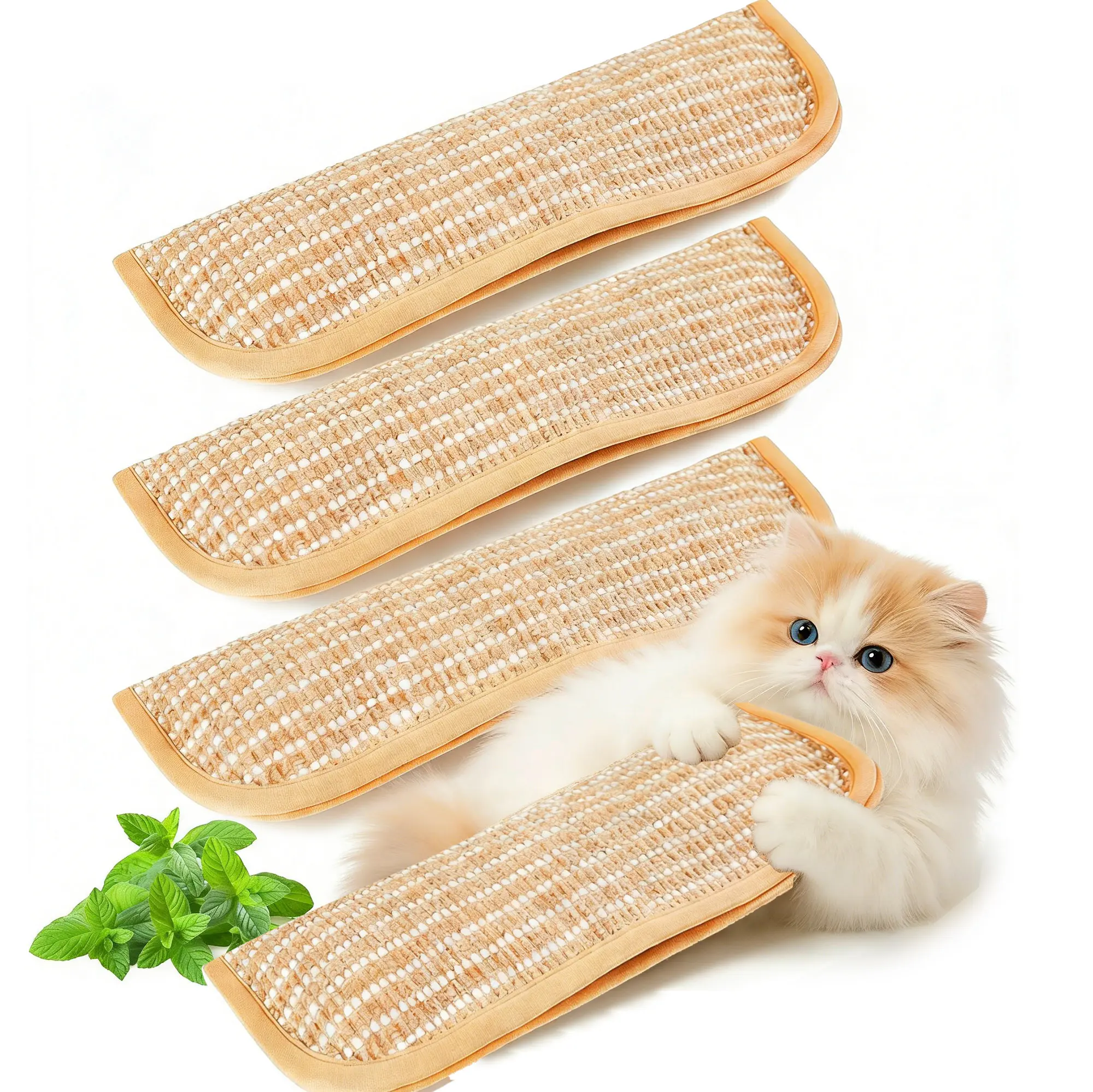 3Pcs Catnip Pillows for Cats,Sisal Scratching Pad, Bite Resistant Kitten Teething Toy, Interactive Cat Kicker  and Scratching Toys for Indoor Cats