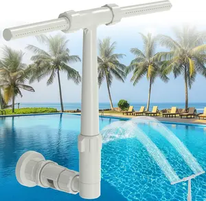 Pool Fountain for Above and In-Ground Pools, Adjustable Dual Spray Waterfall Sprinkler Cooler for Pool, Swimming Pool Spa Water Fountain, summer Children's Fun Park Pressure Pool Spray Fountain grey splash pad