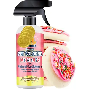 Dog Natural Dog Cologne (Sugar Cookie) - Premium Scented Deodorizing Pet Perfume with Conditioner for Dogs & Cats - Keeps Pets Fresh & Clean - Gentle and Safe Formula, Made in USA (17 Fl Oz)