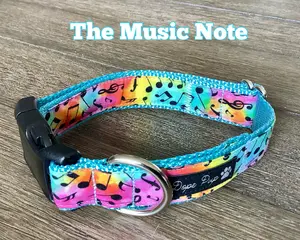 Handmade Dog Collar with Music Notes