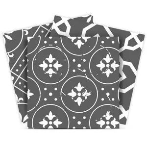 360 stand Vinyl Waterproof Decoration Stickers, 12x12 in Gray & White Glossy Mosaic, Peel & Stick Removable Backsplash Stickers for Kitchen & Home Decor