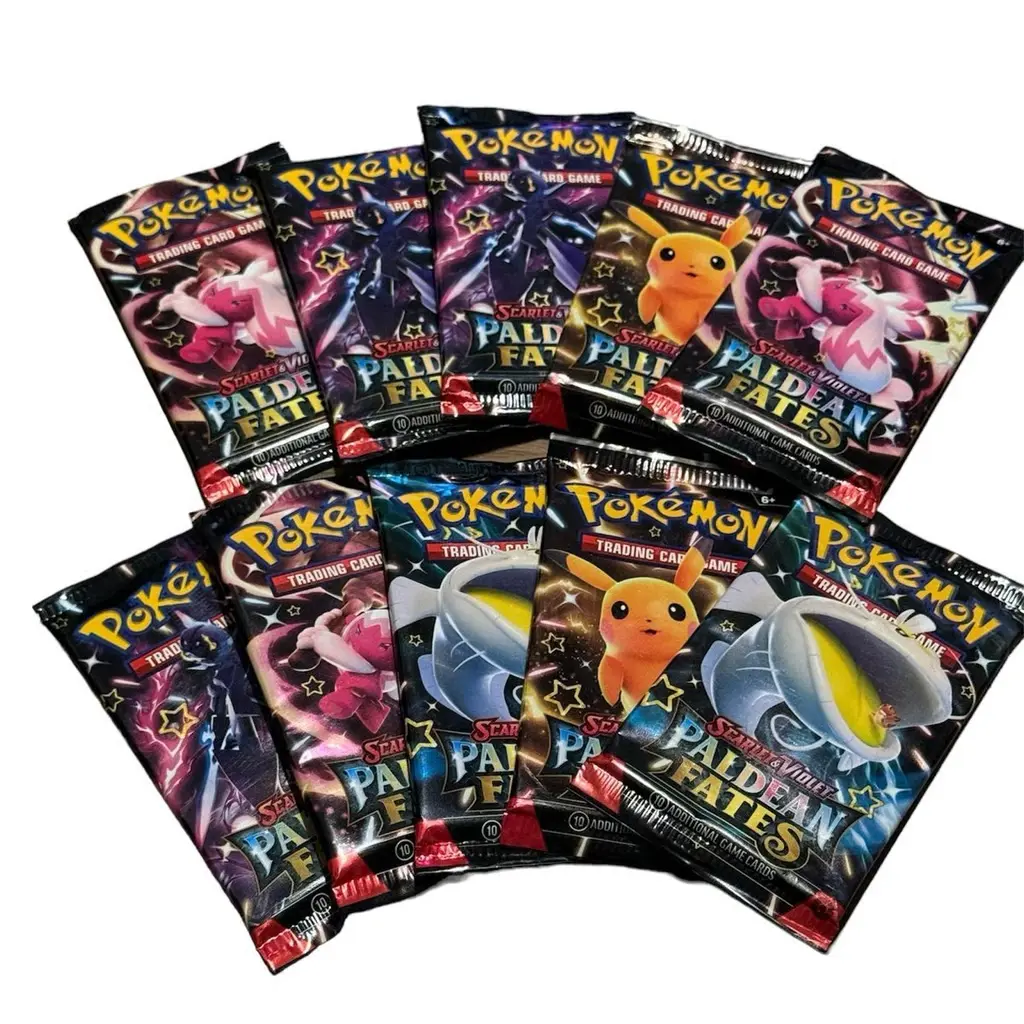 Pokemon Paldean Fates Sealed TCG Booster Packs, 10 Trading Card Packs for Collectibles, Sealed Booster