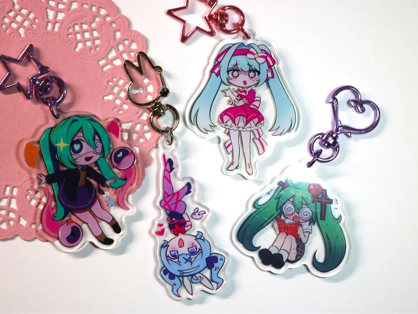 Vocaloid Hatsune Miku Acrylic Keychain: Monitoring | Rotten Girl | Rabbit Hole, Gift For Friends, Gift For Her