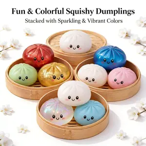 Blind Box 2026 New Glitter Dumpling Squishy Or Pure Color Dumpling Squishy , More Surprises,Dumpling Squishy Mystery Box Random Mystery Gift Box, Random -1PC