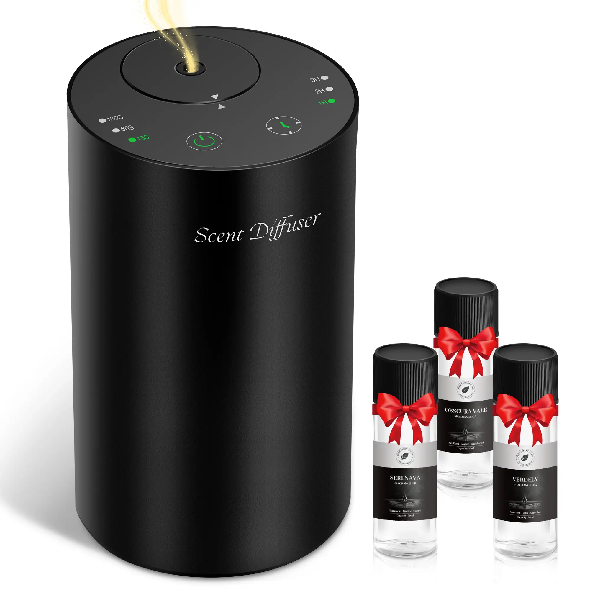 Scentdinbor Fragrance Waterless Essential Oil Hotel Collection Diffuser with Button,Premium Aluminum Alloy,20mL Capacity, 500-700 Sq Ft Coverage,Scent