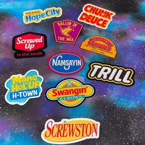 HTown Custom Mini Sticker Pack 4 featuring Texas Hope City, Chunk Deuce, Screwed Up, Namsayin, Trill, Mane Hol'Up H-Town, Swangin' Elbows, Screwston