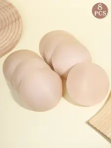 8 pieces of women's round bra insertable underwire pads, with anti-protrusion points, seamless bra inserts for sports and multi-functional bras, breathable, soft and comfortable, not prone to deformation, lingerie padding accessories, Removable bra pad
