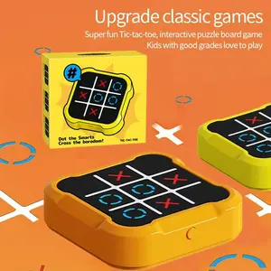 Three-in-one electronic tic-Tac-toe game, portable digital Tic-tac-toe quick attack game with USB-C data cable, children's road trip activity, portable educational toy gift suitable for children and adults