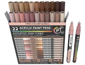 Acrylic Paint Pens 22 Assorted Skin Flesh Tones Pro Markers Set 0.7mm Extra Fine
