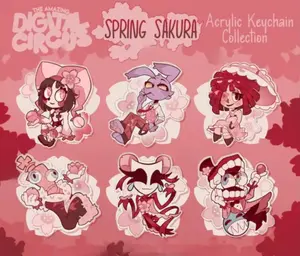 The Digital Circus Spring Sakura Acrylic Keychain Collection