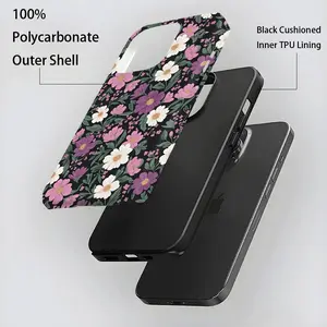 Floral Design Phone Case, Durable Dual Layer Structure, Anti-Drop, Compatible with Various iPhone Models, Stylish and Practical