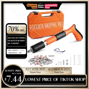 Manual Mini Nailer, 5-Position Adjustable Wall Nailer for Ceilings, Manual Nailer Tool, Concrete Nailer, Mini Portable Nailer with 100 Nails (Nail Gun Set)