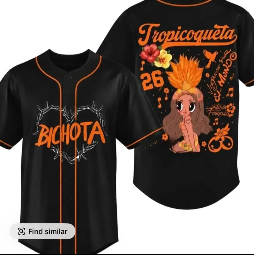 Tropicoqueta Girl Doll Baseball Jersey, Viajando Por El Mundo Tropitour 2026 Button Down Shirt, Latin Music Festival Apparel, Concert Merchandise