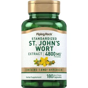Piping Rock St. John's Wort Capsules | 4800 mg | 180 Count | Standardized Extract | Non-GMO, Gluten Free Supplement