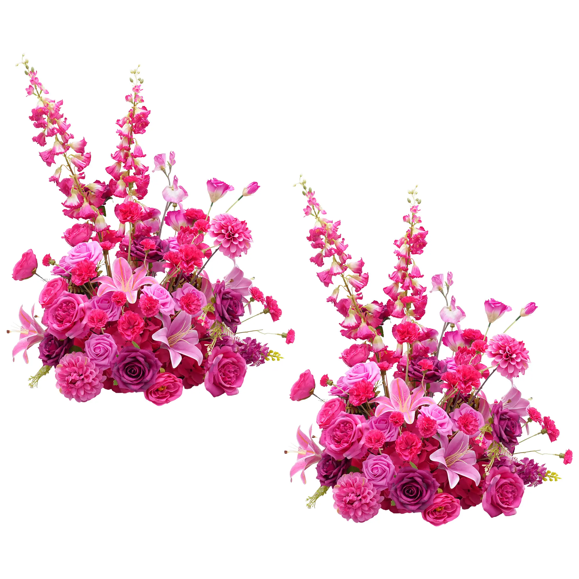 S-A8971 2pcs Silk Hot Pink Tabletop Centerpieces - angaleaflower Decorative Prop, Romance-Focused for Wedding, Valentine's Day, Anniversary Home & Festive Party Supplies (New Year, Baby Shower, Birthday Use)