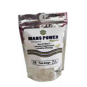 Mans Power Fenugreek Organic Herbal Tea for Vitality & Energy - 24 Tea Bags - Natural Supplement for Fitness & Health
