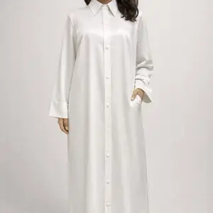 Noor Satin Button-Down Dress